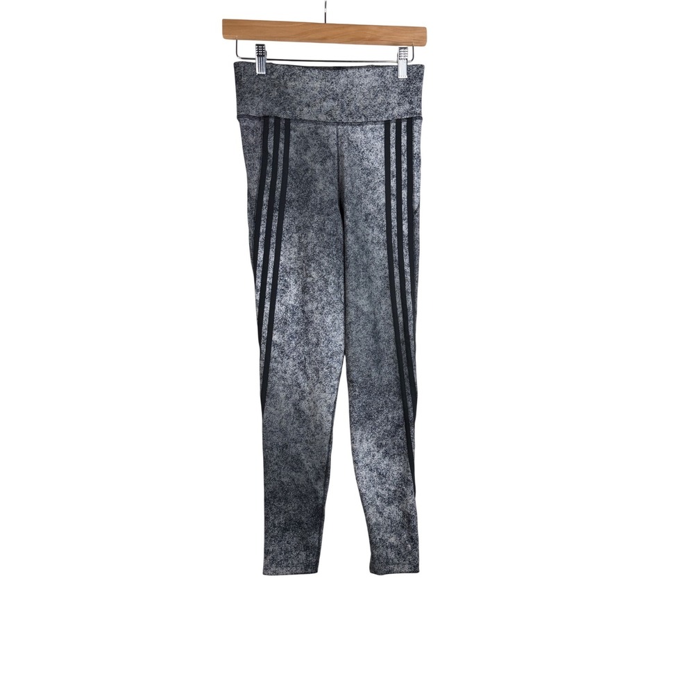 Adidas Aeroready 7/8 Leggings size Small Acid Wash Black/Gray